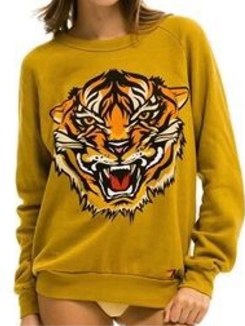 #587 Aviator Nation Gold Tiger Sweatshirt - Sz Med (HTF)